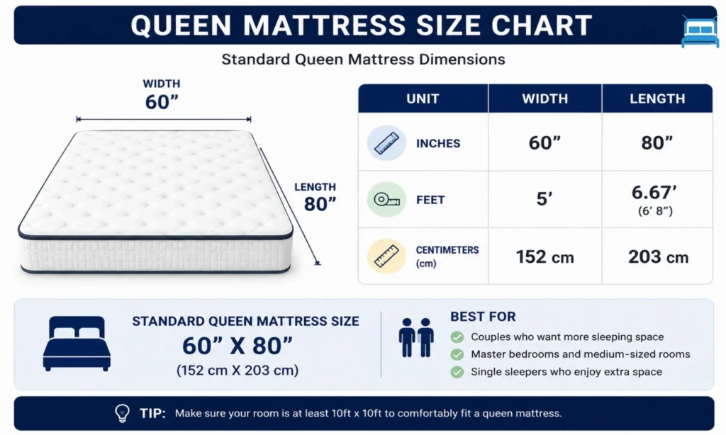 Queen Mattress Measurements 1 Queen Mattress Size Chart